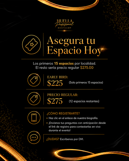 Huella Profesional BOOTCAMP | Varias Fechas | 📍Puerto Rico: Fajardo y Yauco